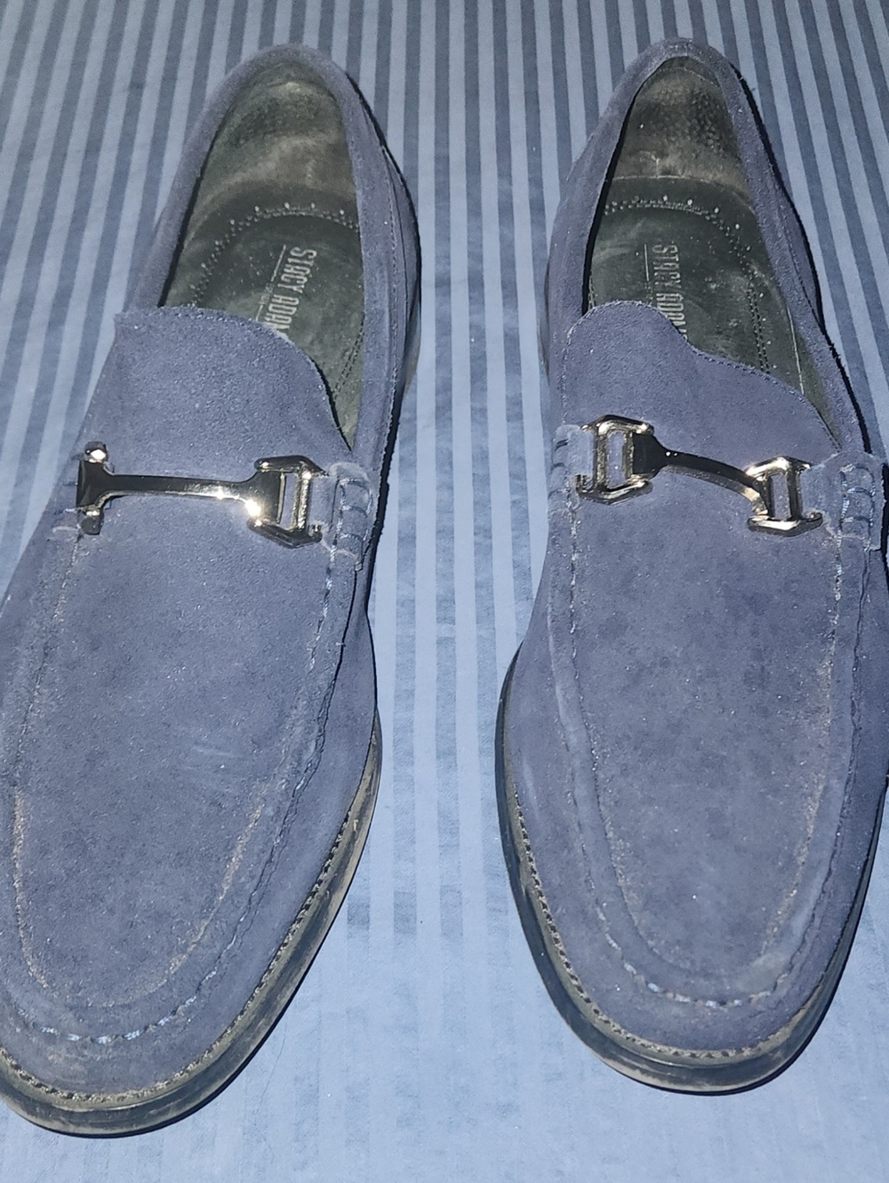 Stacey Adams Blue Suede Leather Classic Men’s Slip-On Loafers Size 13
